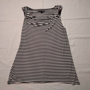 Kenneth Cole Tank Top Women's M Black White Stripe Scoop Neck Sleeveless Shirt